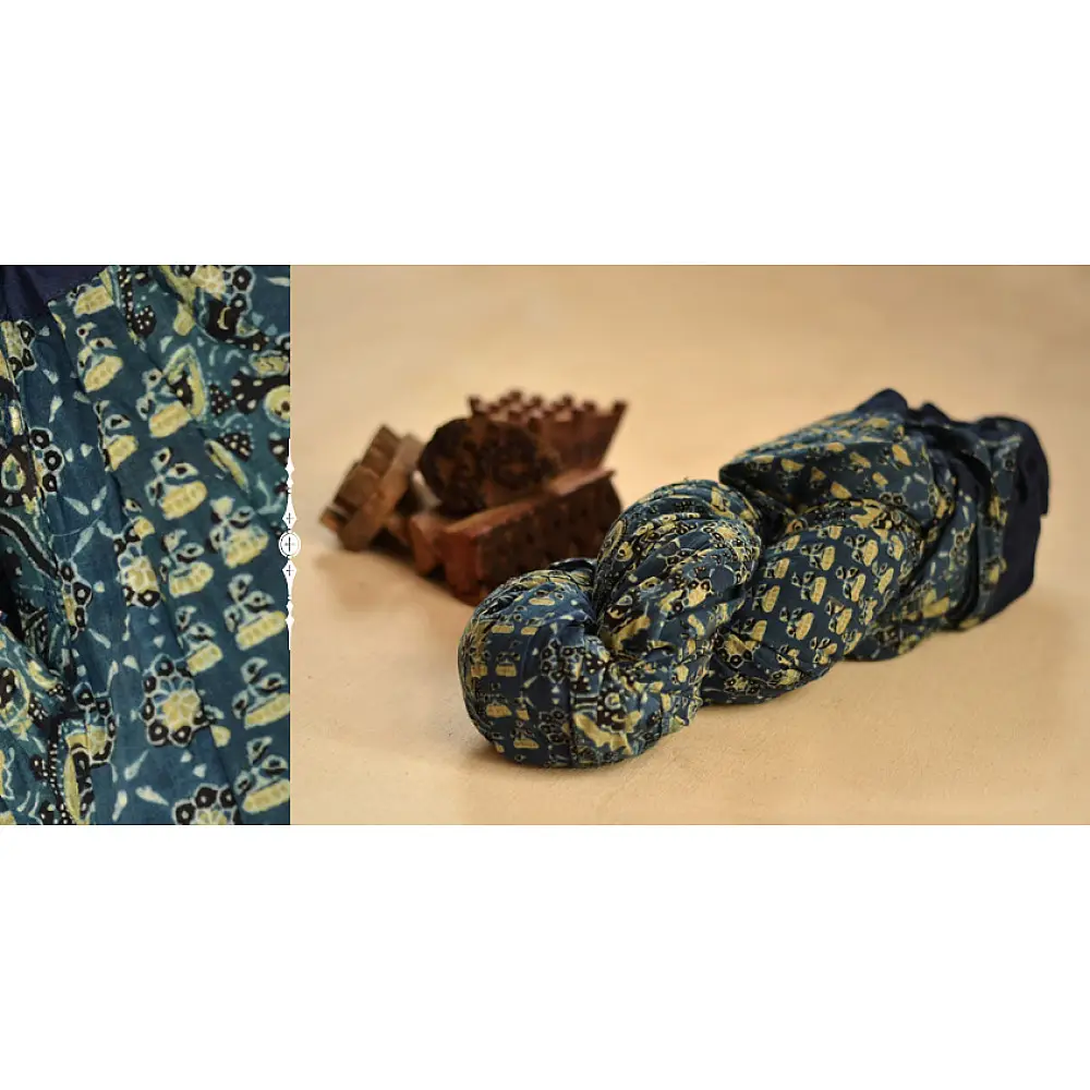 Shop Indigo ajrakh cotton skirt